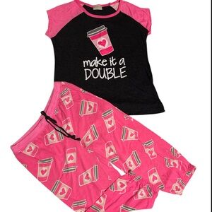 Bobbie Brooks Black and Pink women’s Pajama Set